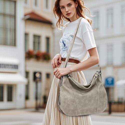 TANTOMI Hobo Bags Purses for Women, Women's Crossbody Handbags and Shoulder Bag, Multi-Pocket Large Hobo Purse - color: Grey