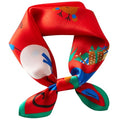 100% Mulberry Silk Neck Scarf 21''x21'' Small Square Hair Scarf for Women Men Lightweight Bandana Envelope Package - color: Snowman Pattern-red
