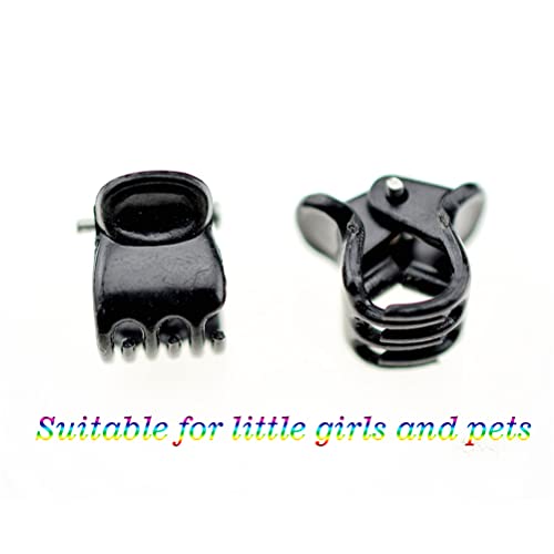 100pc/pack 1cm Hair Claws Clip for Women Girls Plastic Mini Hairpin Hair Clip Clamp Hair Accessories Gifts (100pcs black) - color: 100pcs black