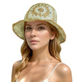 Floppy Big Beach Straw Hats for Women Foldable Summer Wide Brim Packable Sun Hat Womens Travel Straw Fedora Hat - color: Floral-2