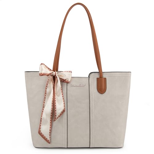 Montana West Tote Bags for Women Top Handle Satchel Purses - color: Ivory Beige