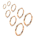 316L Surgical Stainless Steel Huggie Hoop Earrings 6mm 8mm 10mm 11mm 12mm 14mm Hypoallergenic Earrings Hoop Cartilage Helix Lobes Hinged Sleeper Earrings For Men Women - style: G04:4Pairs Rose gold(6mm/8mm/10mm/12)18G