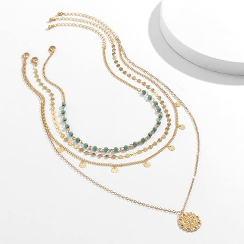 Shell Starfish Necklace for Women Pearl Beach Boho Layered Necklace Charm Accessories Summer Vacation Outfit 2026 - color: B1:layered beach necklace