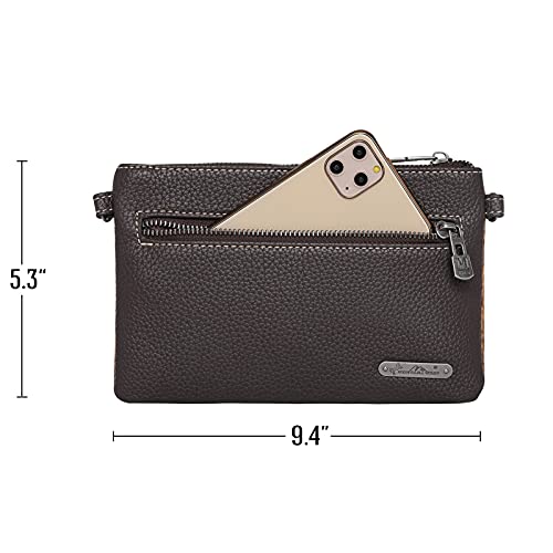 Montana West Western Purse for Women Crossbody Bag Wristlet Clutch Purse - color: Coffee4