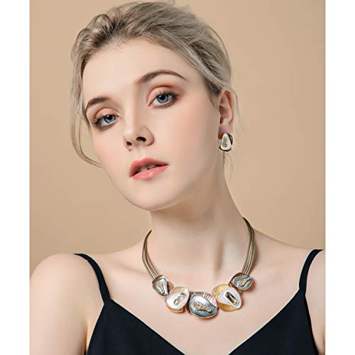 AMYJANE Vintage Statement Jewelry Set - Spring Leaf Flower Floral Plant Necklace Earring Set Crystal Rhinestone Fashion Costume Jewelry for Women Prom Party Unique Gift - style: Vintage Jewelry Set