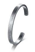 MEALGUET Stainless Steel Mens Cuff Bracelet : Minimal Cool Silver/Black/Gold Plated Open Metal Cuff Bangle Bracelets for Men,Mens Bracelet Jewelry Gift - color: Antique Grey-Single, size: Medium( fit 5.5"-7.2" wrist)