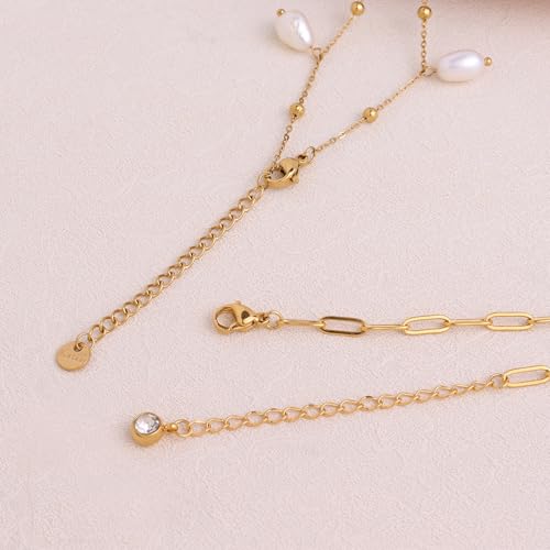 Boho Beads Beach Layered Anklet Set for Women, Handmade Gold Starfish Pearl Shell Anklets Summer Ocean Accessories Jewelry Gift - color: Papercilp