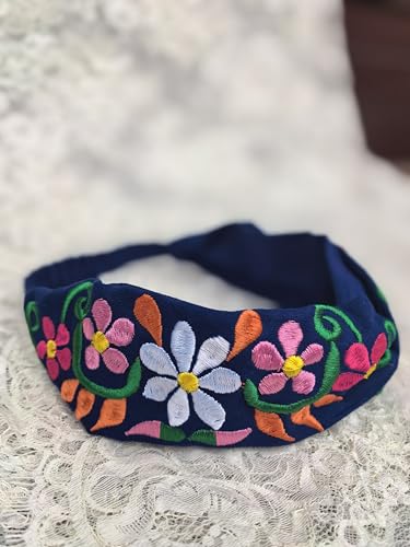 FANFAN Royal Blue Hand Dyed Braided Floral Headband Day of Dead Beach Wedding Gala Hair Accessory E9 - color: Royal Blue