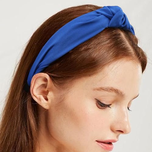 Knot Headband Blue Knotted Hair Bands Fashion Accessories for Women Girls Birthday Wedding Holiday Party Supplies - color: Royal Blue