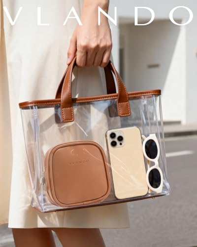VLANDO Mini Makeup Bag, Small Makeup Bag for Purse with Slip-in Pockets, Portable Travel Toiletry Bag with Zipper, Waterproof Travel Essentials for Women-Dark Brown - color: Dark Brown