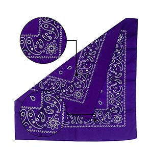 Vamqor 12pcs Bandana for women and men 100% Cotton Custom Fashion Paisley Design Multifunctional Outdoor Square Handkerchief - color: Purple