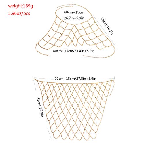 Women's Sexy Suit Body Chain - color: Gold Color-Bra Body Garment Chain Waist Chain Suit-6