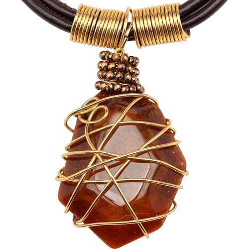 Ethnic Crystal Rhinestone Pendant Necklace Earrings Set Women Handmade Tribal Collar Choker Chunky Metal Bib Rope Chain African Statement Jewelry Set - color: N1505-brown
