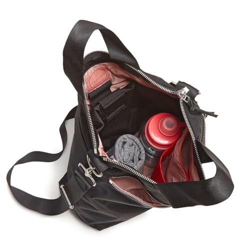 shortyLOVE Wonder Crossbody Messenger Bag - Womens Stylish Nylon Travel Handbag with 55" Adjustable Removable Strap - color: Black