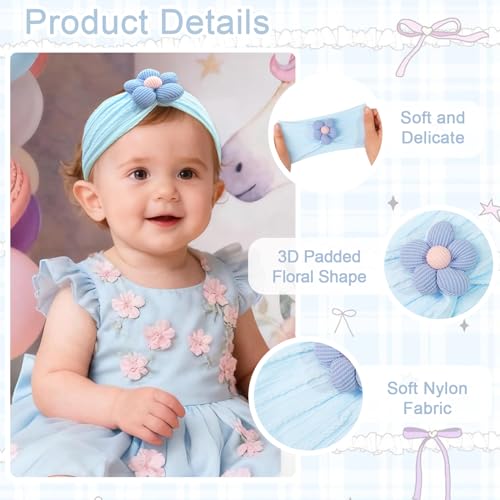 JOYOYO Baby Girl Headband and Socks Non-Slip Floral Socks and Soft Flower Head Wear for Babies Infants Toddlers - color: Flower/10pcs-B