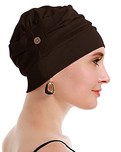 osvyo Cotton Chemo Turbans for Women Cancer Hairloss hat - Cotton Lightweight Headwear Sealed Packaging - color: Cotton Coffee