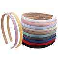 XIMA Solid Fabric Headbands for Women and Girls, 10mm Soft Satin Thin Non-Slip Hairbands, Set of 12