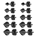 Aroncent 12PCS Stainless Steel Fake Tapers Mens Earrings Illusion Tunnel Cheater Piercing Jewelry Set for Men Women - color: Black