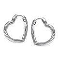 LeCalla 925 Sterling Silver Heart Hoop Earrings for Women | Love Theme Heart Shaped Hoop Earring | Womens Italian Love Heart Earrings Hoops - color: Antique Huggie Heart