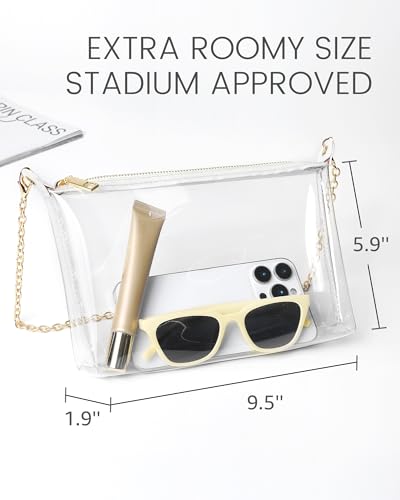 HULISEN Clear Bag for Stadium Events, Clear Purses for Women Stadium Crossbody, Transparent Handbag for Concerts & Sports Fan - style: A17