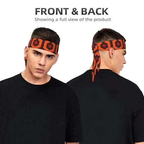 Sports Head Tie Westie Dogs Beach Summer Tropical Tie Sweatband Headband Men Women Elastic Bandana Adjustable Non-Slip Moisture Wicking for Running Football Yoga Workout Athletic Hair Ninja Head Band - color: Overlook Hotel Carpet