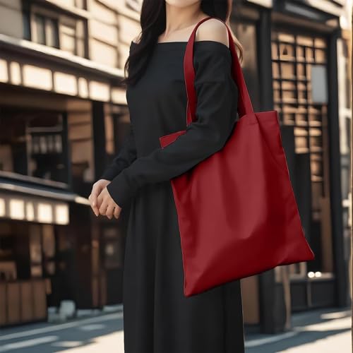 1 Pack Available Premium Canvas Reusable Tote Gift Bags,Made of Natural Canvas with Handle,Work,DIY,Shopping(Red) - color: C1-red 1 Pack