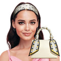 Sumolux Head Hair Scarf for Women Neck Purse Bag Handbags Scarf Like Silk - color: Black Yellow H