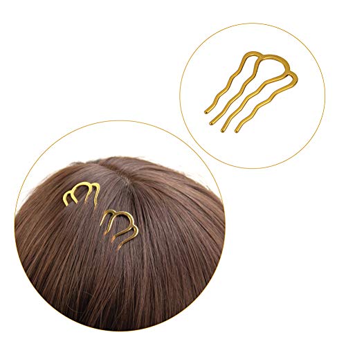 AUEAR, 20 Pack Metal Gold Hair Combs Pins 4 Teeth Accessories for Women Girl Decorative
