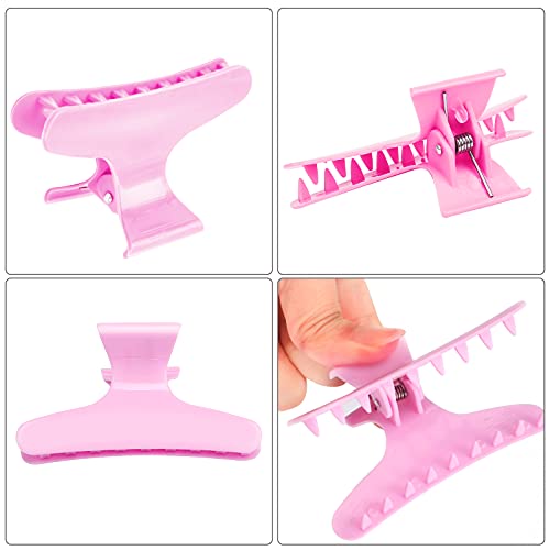 Ondder 12 Pack Butterfly Hair Clamps Clips Hair Claw Clips Salon Pro Section Clip for Styling Sectioning Cutting Coloring Hair Clips Hairdressing Salon Tool Hair Accessories for Women Girls - color: 6 Pink + 6 Blue