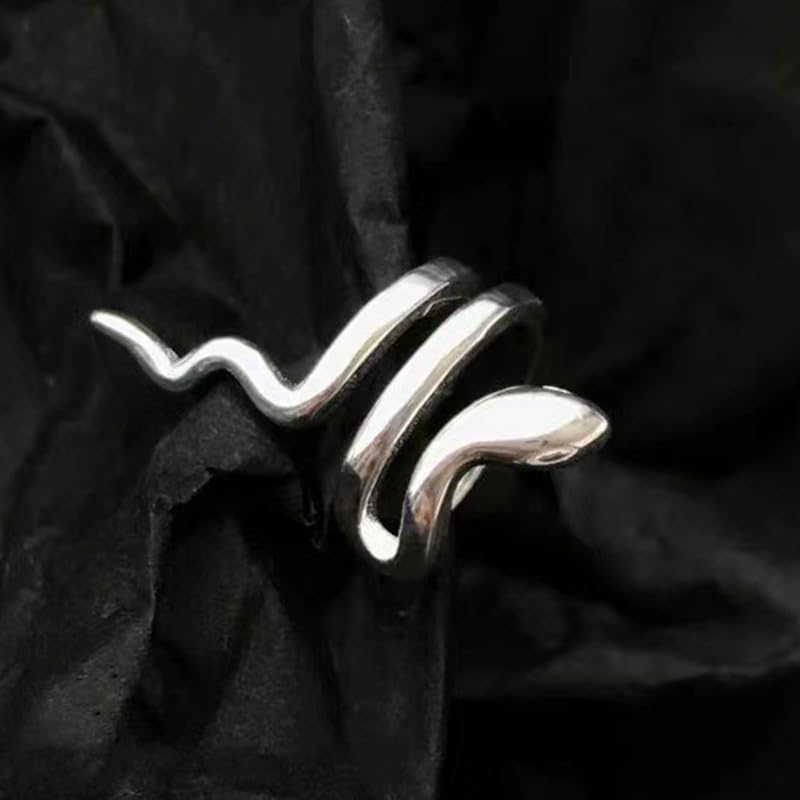 Gold Ear Cuff Earrings for Women Non Piercing 14K Gold Plated/Silver Cuff Clip On Cartilage Hoop Shining Cubic Zirconia Twisted Chain Ear Clip On Earring for Women Chunky Ear Cuffs Earrings - color: Silver-Snake