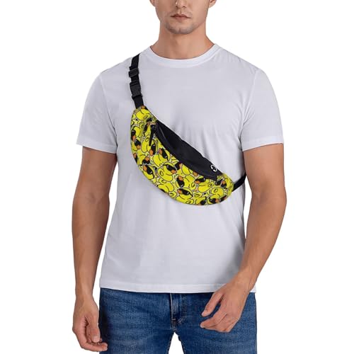 Duck sunglasses cool animal funny Fashion casual fanny pack waist bag men women adjustable belt waist bag for travel hiking cycling running festival carnival - color: Black27