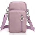 JANKS Small Crossbody Bag for Women - Mini Phone Purses with Crossbody Strap and Wallet - Nylon Arm Bag - color: A-lightpurple