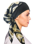 Chemo Headwear for Women Head Scarf Headwraps Silky Soft Turbans for Women Cancer Hats Chemo Beanie Coverings Scarves - color: B Black Feather