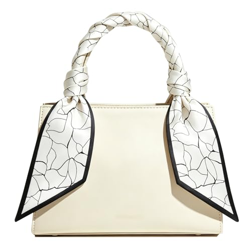 Sumolux Head Hair Scarf for Women Neck Purse Bag Handbags Scarf Like Silk - color: Black White Curves