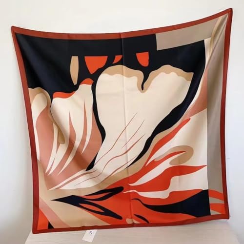 Women's Square Silk Like Head Scarf Large 35 inch Silk Feeling Hair Wrapping Satin Scarves for Sleeping Bandanas - color: A003-1 Twill Red