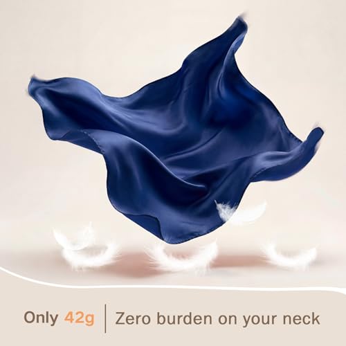 American Trends Women Silk Feeling Scarf Satin Head Scarves Square Wrap Neck Scarf Lightweight Silk Like Bandana - color: 11 Dark Blue