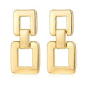 MUYAN Gold Silver Geometric Drop Dangle Earrings for Women Brushed Link Square Dangle Earrings Trendy Jewelry - color: B Gold