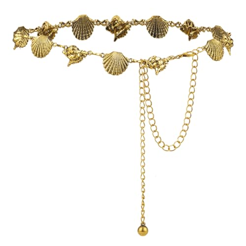 Luvatar Fashion Metal Waist Chain Belt Blouse Dress Sweater Chain Belt… - color: Golden-s97