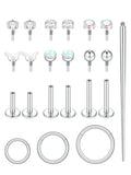 Oveta 16G 18G Flat Back Studs Earrings for Tragus Cartilage Piercing Jewelry, Surgical Steel Nose Rings Hoops 6/8/10mm, Silver/Gold - color: Silver, size: 16g*6/8/10mm bar