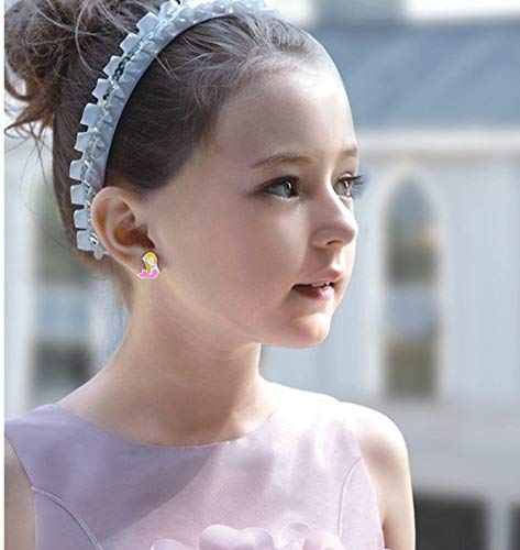 33 Pairs Stainless Steel Cartoon Earrings for Girls - Hypoallergenic Colorful Stud Earing Set, Mix & Match Cute Earring for Teens, Kids, Doll Dressup Accessories - style: Style G