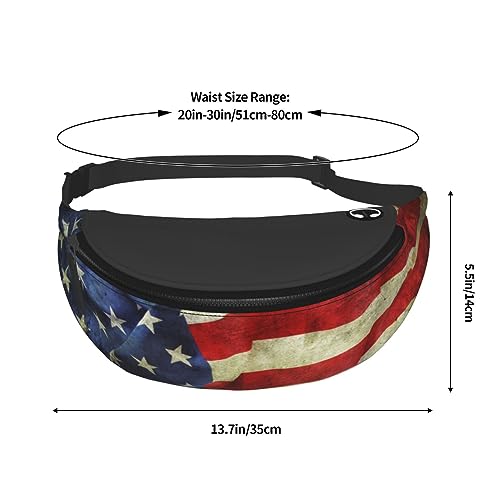 American Flag Patriotic Fashion Casual Fanny Pack Waist Bag Men Women Adjustable Belt Waist Bag For Travel Hiking Cycling Running Festival Carnival - color: Black3