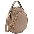 FashionPuzzle Two Compartment Mini Crossbody Bag | Two Compartment - color: Taupe