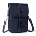 befen Genuine Leather Small Crossbody Bags for Women, Multi Pocket Cell Phone Crossbody Purse with RFID Blocking Card Slots - color: Navy Blue