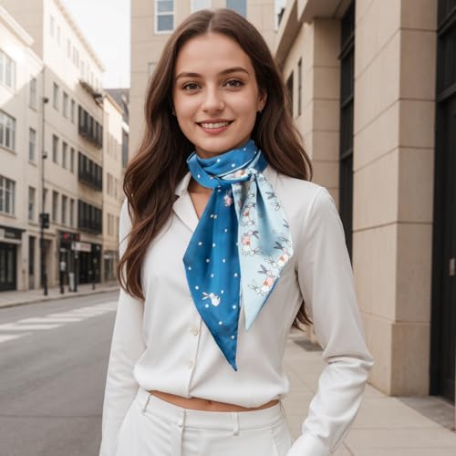 RIIQIICHY Hair Scarf for Women Like Silk Scarves Headband Neck Scarfs Twilly Purse Accessories - color: C006