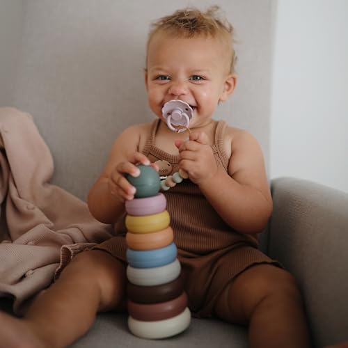 mushie Stacking Rings Toy | Made in Denmark (Rustic) - color: Rustic