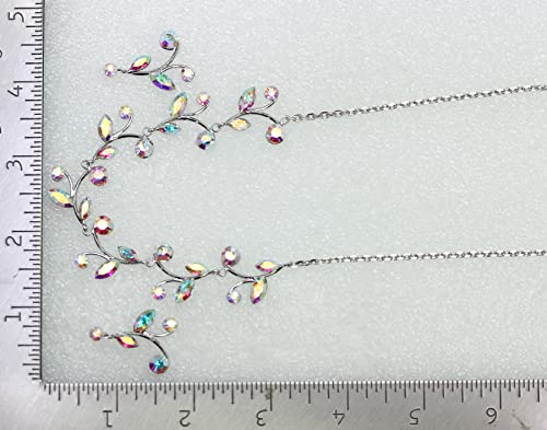 Faship Gorgeous Rhinestone Crystal Floral Necklace Earrings Set - color: Multicolors / AB