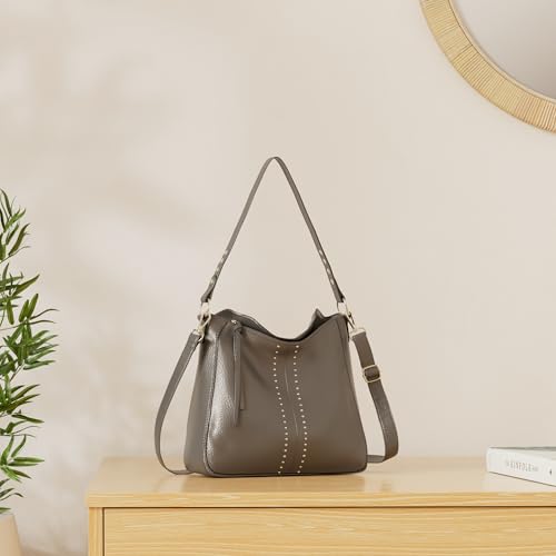 Montana West Hobo Bag for Women Crossbody Purse and Handbags Ladies Chic Shoulder Bags - color: Gray