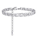 ChainsHouse Ankle Bracelets for Women, Stainless Steel Chain Anklets Waterproof, Women Summer Beach Jewelry Gift, Come with Box - color: 11. 6mm-Flat Marina-Steel