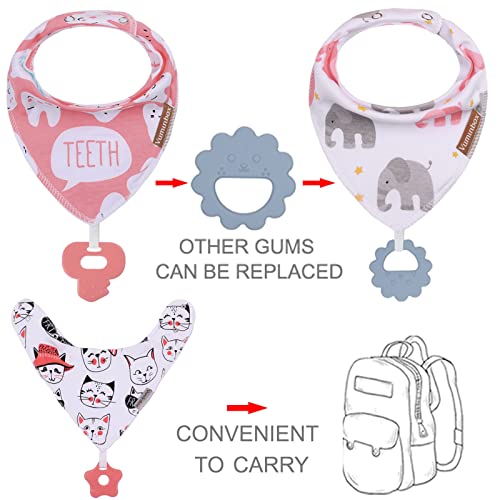 Baby Bandana Drool Bibs 6-Pack and Teething Toys 6-Pack Made with 100% Organic Cotton, Absorbent and Soft Unisex - color: Bandana Bibs Multicolor - Unisex