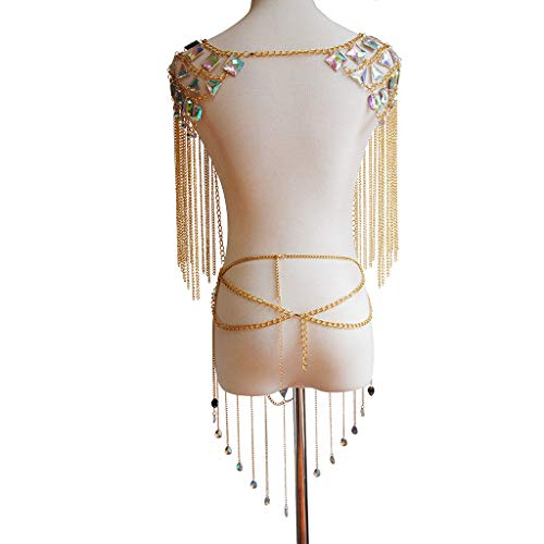Women's Sexy Suit Body Chain - color: Gold Color-Small Waistcoat Waist Chain Body Chain Suit-7